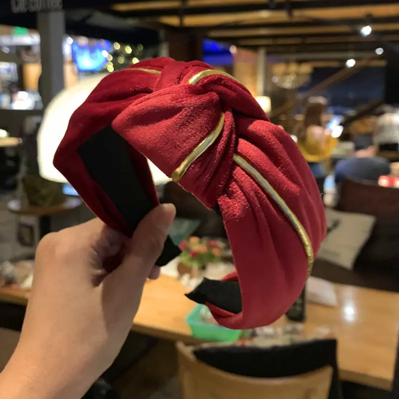 Корейский Зимний новый бархатный тканевый узел посередине повязки для волос