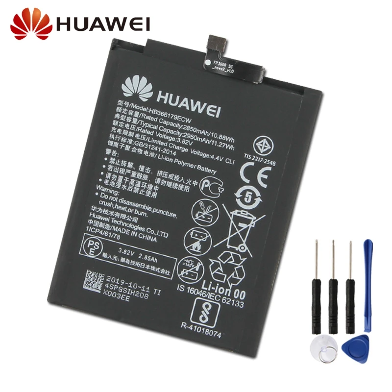 Оригинальная сменная батарея для huawei Nova 2 CAZ-TL00 CAZ-AL10 Nova2 HB366179ECW настоящая батарея для телефона 2950 мАч
