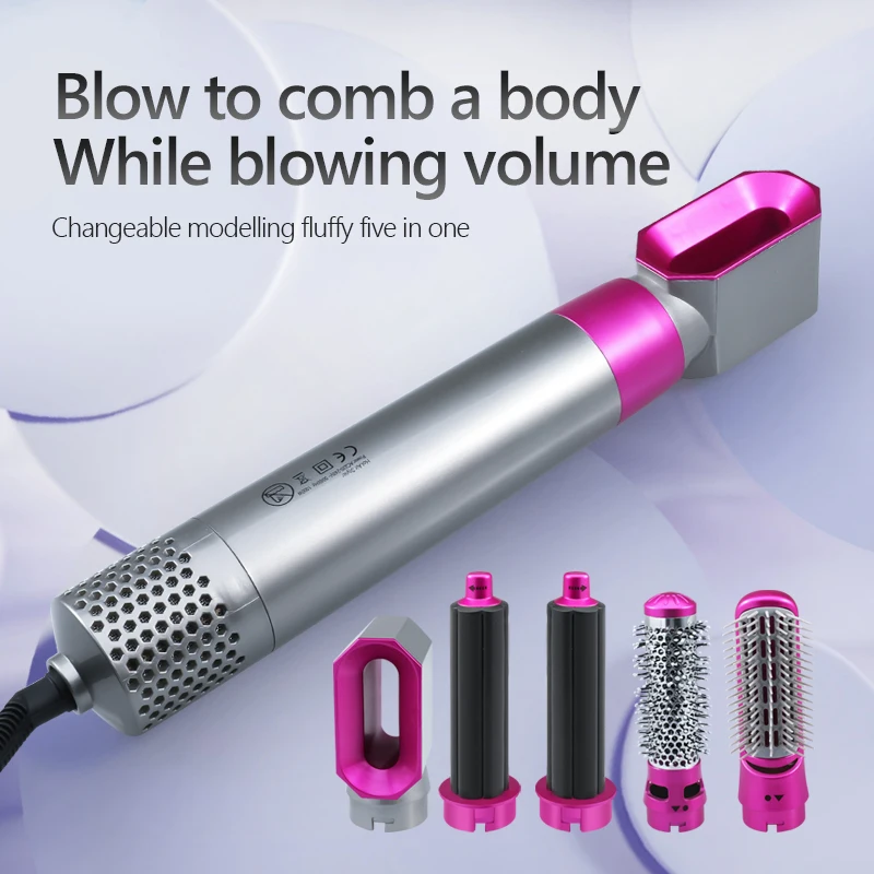 

Hair Dryer Brush 5 In 1 Hair Blower Brush Hot Air Styler Comb One Step Hairdryer Electric Blowing Blow Dryer Curling Iron