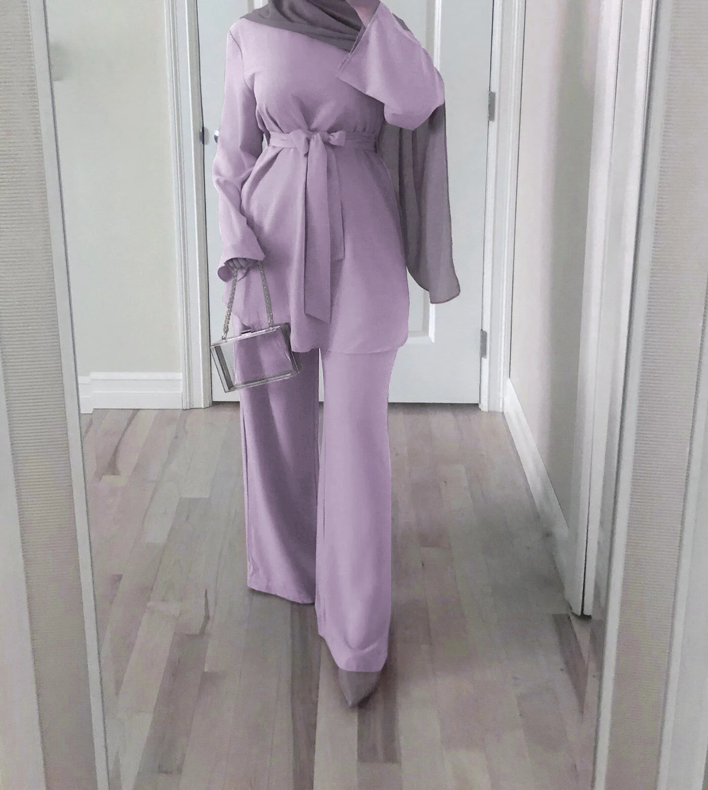 

2 шт. Дубай Abaya турецкий хиджаб мусульманское платье Женская кафтан мусульманская одежда Grote Maten Дамская одежда