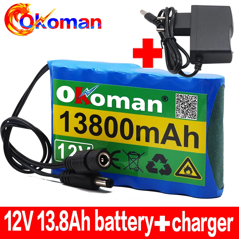 12V 13.8Ah батарейный блок 18650 Перезаряжаемые комплект литий-ионный батарей Емкость