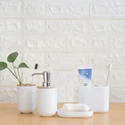 Набор туалетных принадлежностей, флакон для лосьона, зубная щетка, держатель для полоскания рта, Коробка для мыла, бытовые бамбуковые принадлежности для ванной комнаты, Дозатор Лосьона