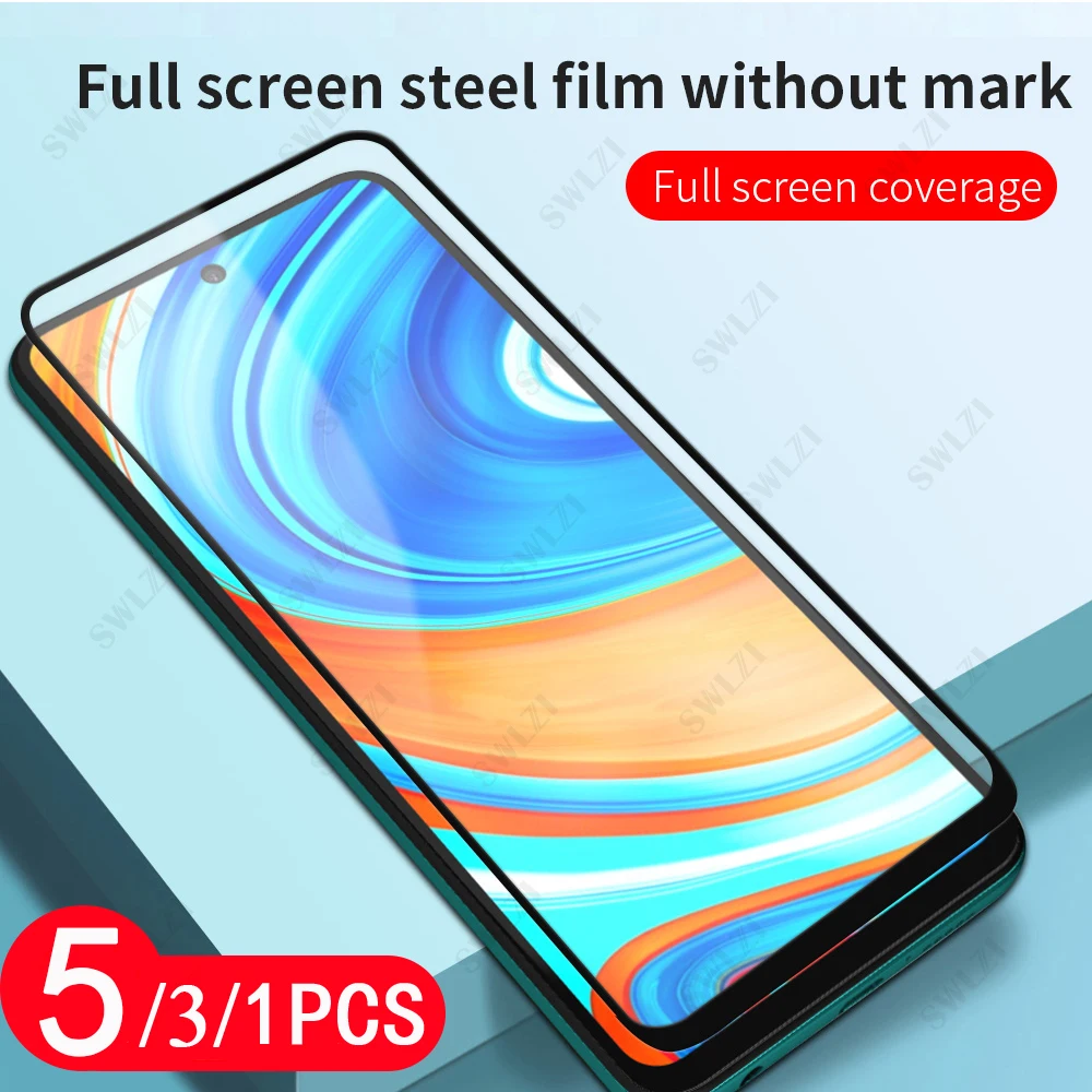 

5-1Pcs cover Tempered Glass for Xiaomi Redmi 10X Note 9 pro Max 9T 9S 8 7 7S Protective Film 9A 9C 9I 8A Phone Screen Protector