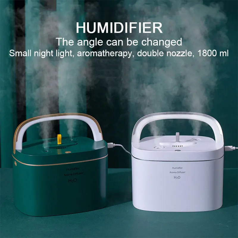 

Увлажнитель-ночсветильник с двумя распылителями, USB