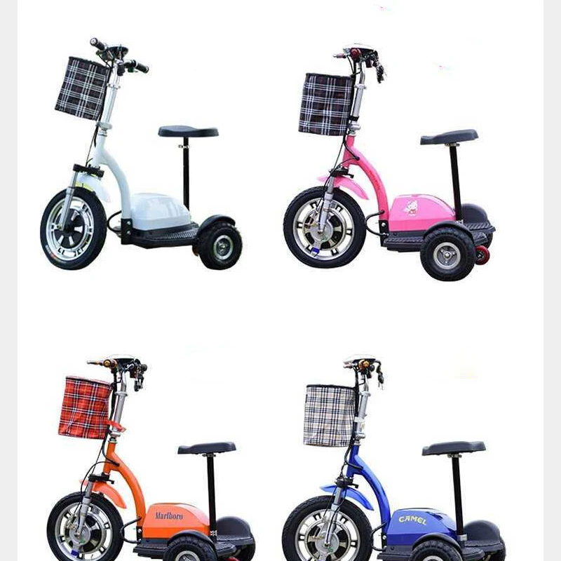 Дамский Электрический трехколесный велосипед для детей и взрослых Маленький