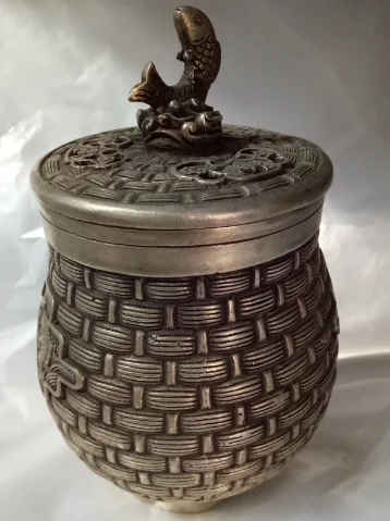 

C Beautiful China Tibet copper jar free shipping