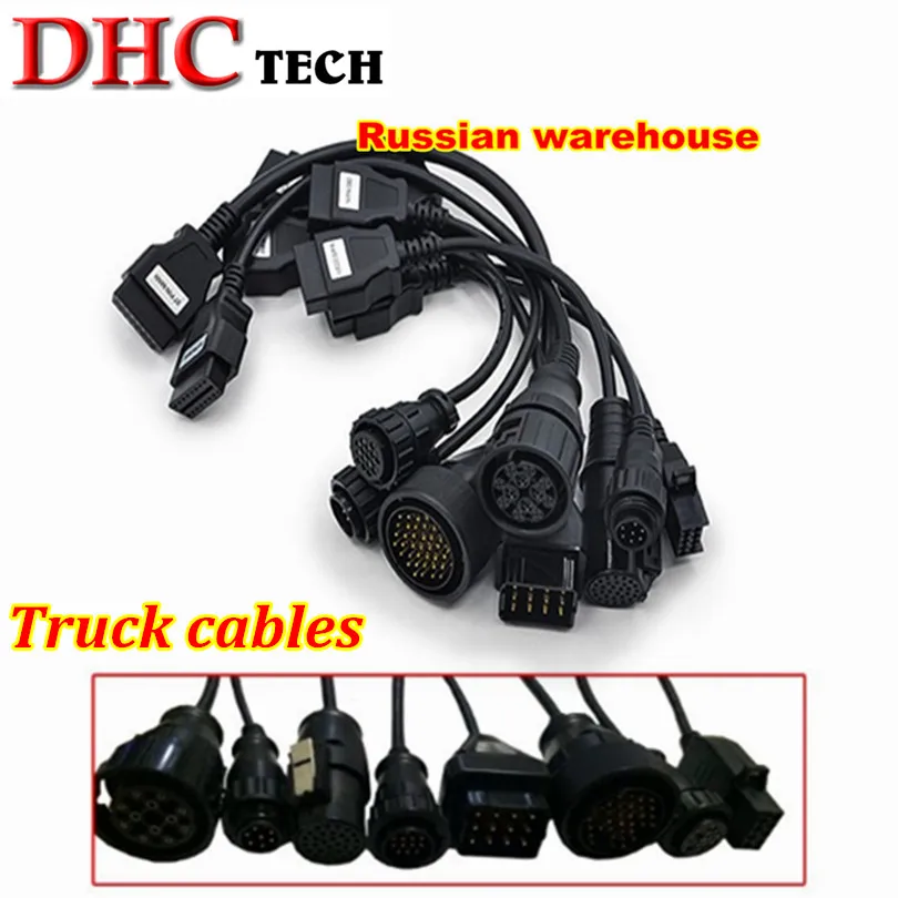 В наличии на русском языке! Полный набор 8 шт Кабели для грузовиков OBD2 адаптер