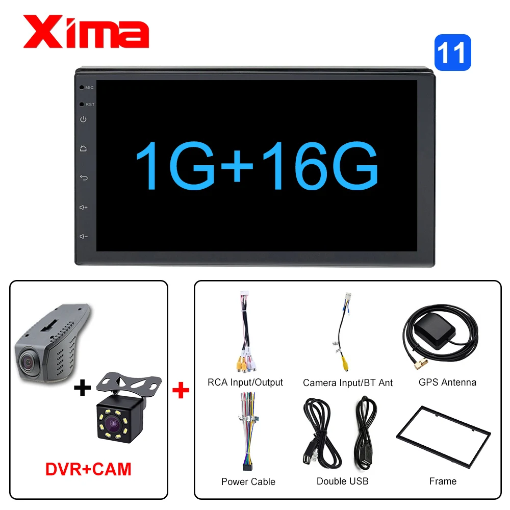 728-16-DVR-CAM XIMA Android9.0 2Din Car Radio Multimedia Player " Universal RAM2G GPS Navigation Audio Player For Nissan Toyota Hyundai Polo - Цвет: 728-16-DVR-CAM