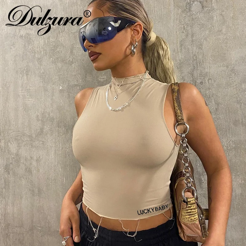 

Dulzura 2021 Summer Women Letter Embroidery Tanks Crop Top Patchwork Bodycon Sexy Streetwear Party Club 2021 Summer Clothes