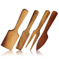 jaswehome 4pcs acacia wood cheese knife set cheese slicer cutter wooden knives kitchen tools cheese knives collection