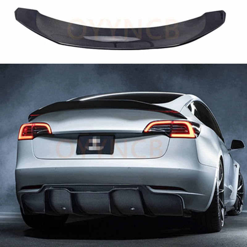2017 2018 2019 2020 Tesla modeli 3 yüksek kaliteli gerçek karbon Fiber arka Spoiler kanat gövde kapak