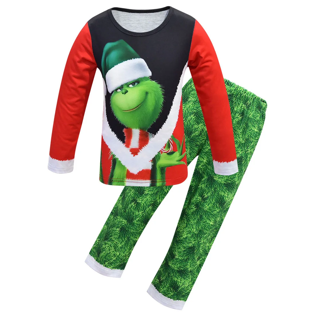Рождественский пижамный комплект Grinch для мальчиков; Пижама для костюмированной вечеринки; Новинка; Рождественская Детская одежда для сна; комплект домашней одежды для костюмированной вечеринки; Рождественская детская одежда - Цвет: 1693
