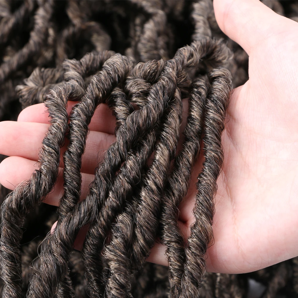 

Nu Locs Crochet Braid Hair 24 Inch Long Soft Faux Locs Hair Omber Synthetic Crochet Braiding Hair Extension Burgundy Dread Locks