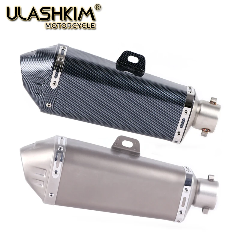 Universal Motorcycle carbon fiber colors Exhaust Escape Muffle CB600F HORNET CB750F BANDIT650 GSX650F GSR600 GSX750E SV650 | Автомобили и