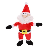 2pcs new plush christmas santa doll for pet chew toy christmas tree pendant children finger elastic pets supply toy