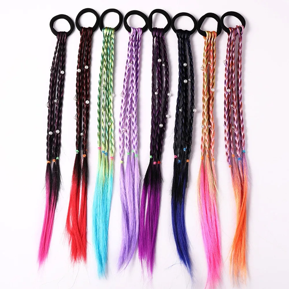 

New Fashion Girl Elastic Hair Band Rubber Band Hair Accessories Wig Ponytail Headband Twist Braid Rope Headdress Hair Braider