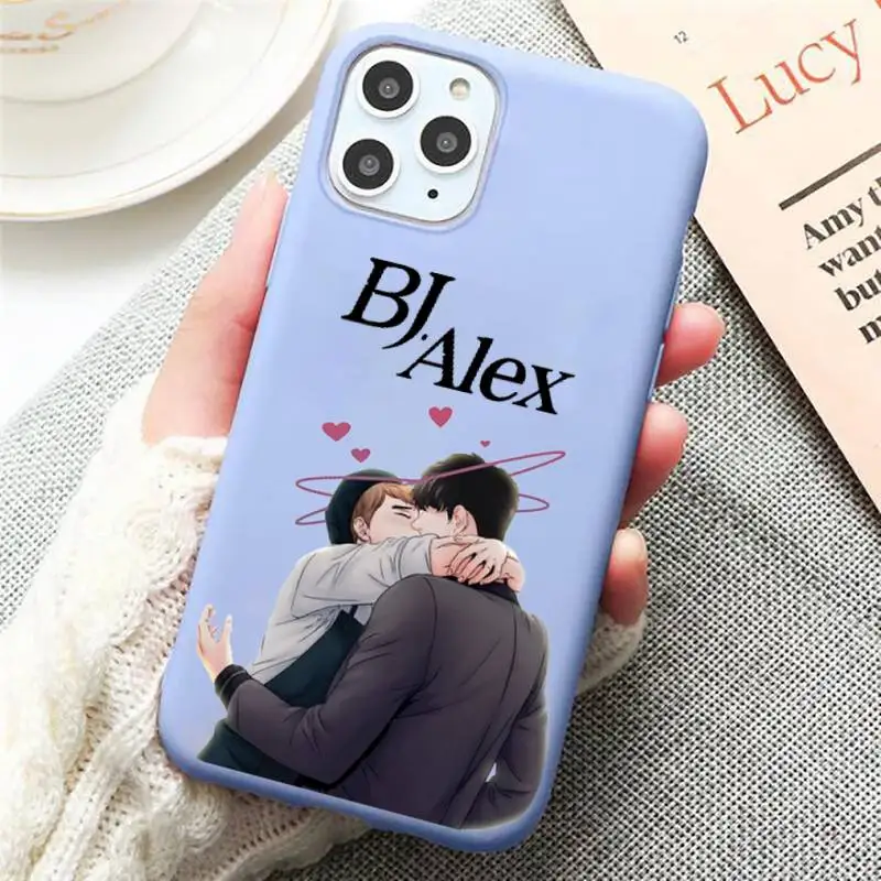 

bj alex Comics fashion art special Phone Case Candy Color Blue for iPhone 11 12 pro XS MAX 8 7 6 6S Plus X 5S SE 2020 XR