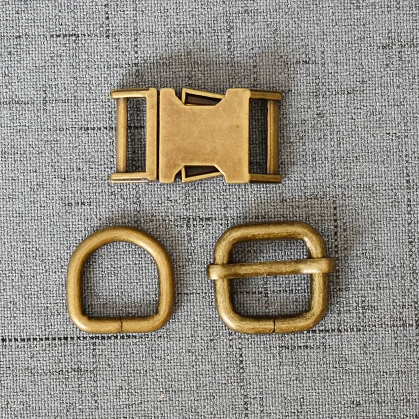 Регулируемая металлическая пряжка из античной латуни 15/20/25 мм 20 комплектов D