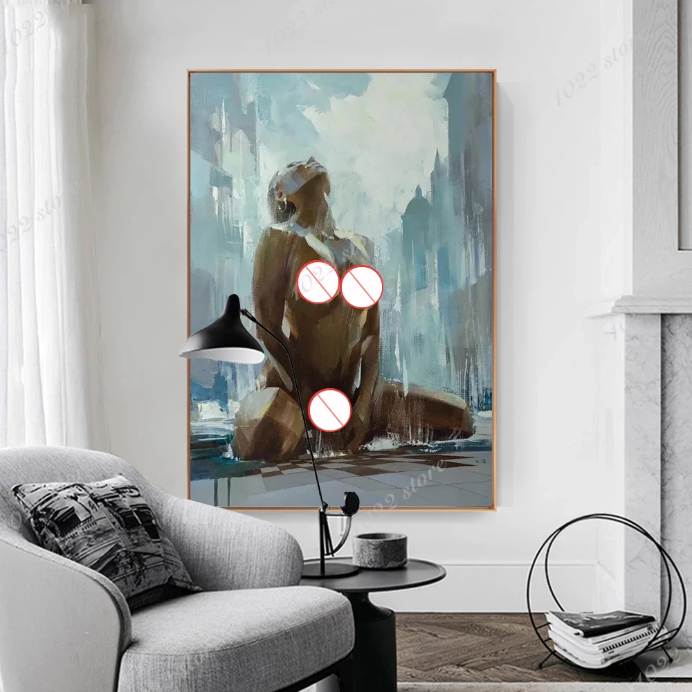 

Sexy Naked Woman Abstract Canvas Painting Art Decoration Poster Mural Home Living Room Bed Room Wall Decor Cuadros Quadro