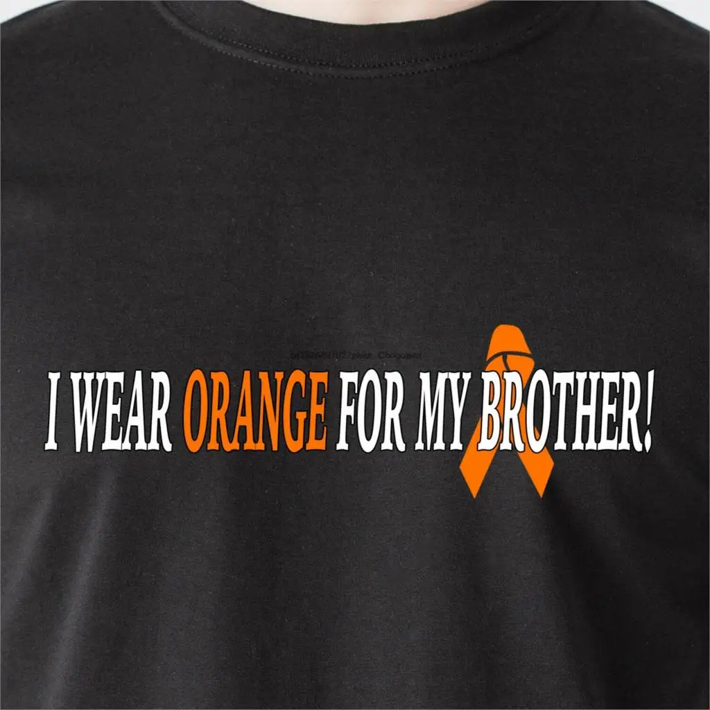 Я ношу оранжевый для своего братья! Смешная Ретро футболка с изображением драки и