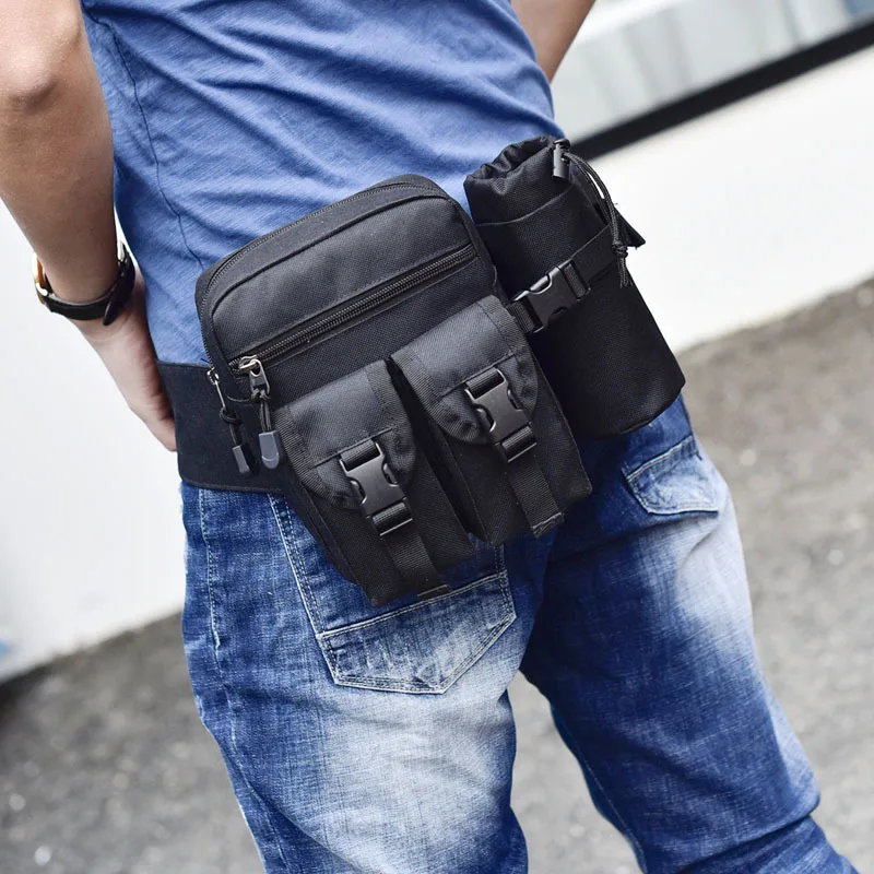 

Men Nylon Fashion Convenient Solid Fanny Pack Multi-function Tool Satchel Riding Kettle Bag Travel Outdoors Sports Comfortable