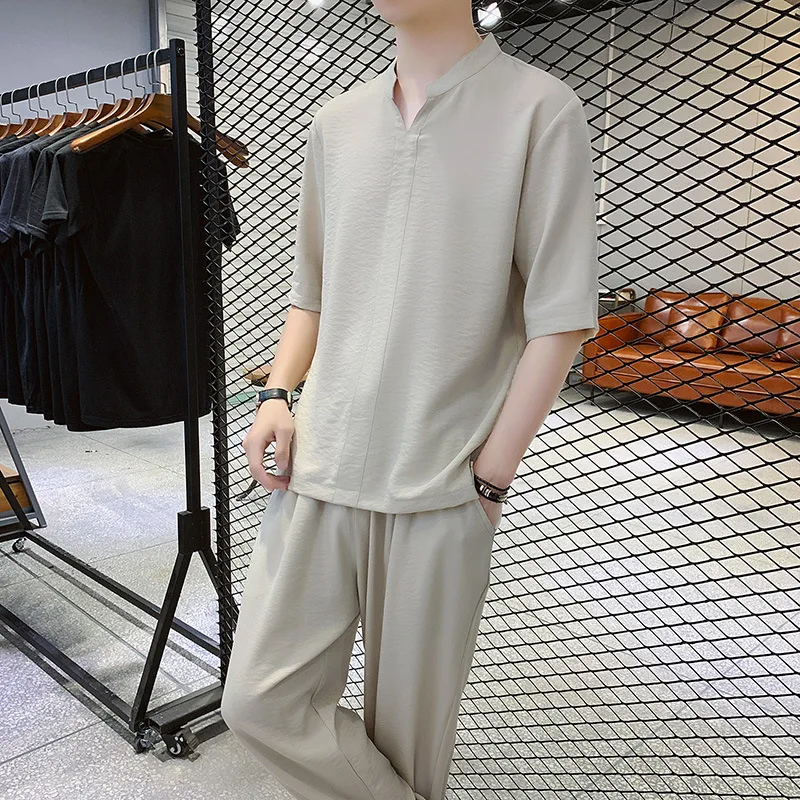 2019 летний мужской комплект из двух предметов футболка с коротким рукавом