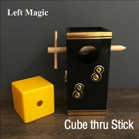cube thru stick stage magic tricks party magic show illusion gimmick magician cube block penetration mentalism accessories