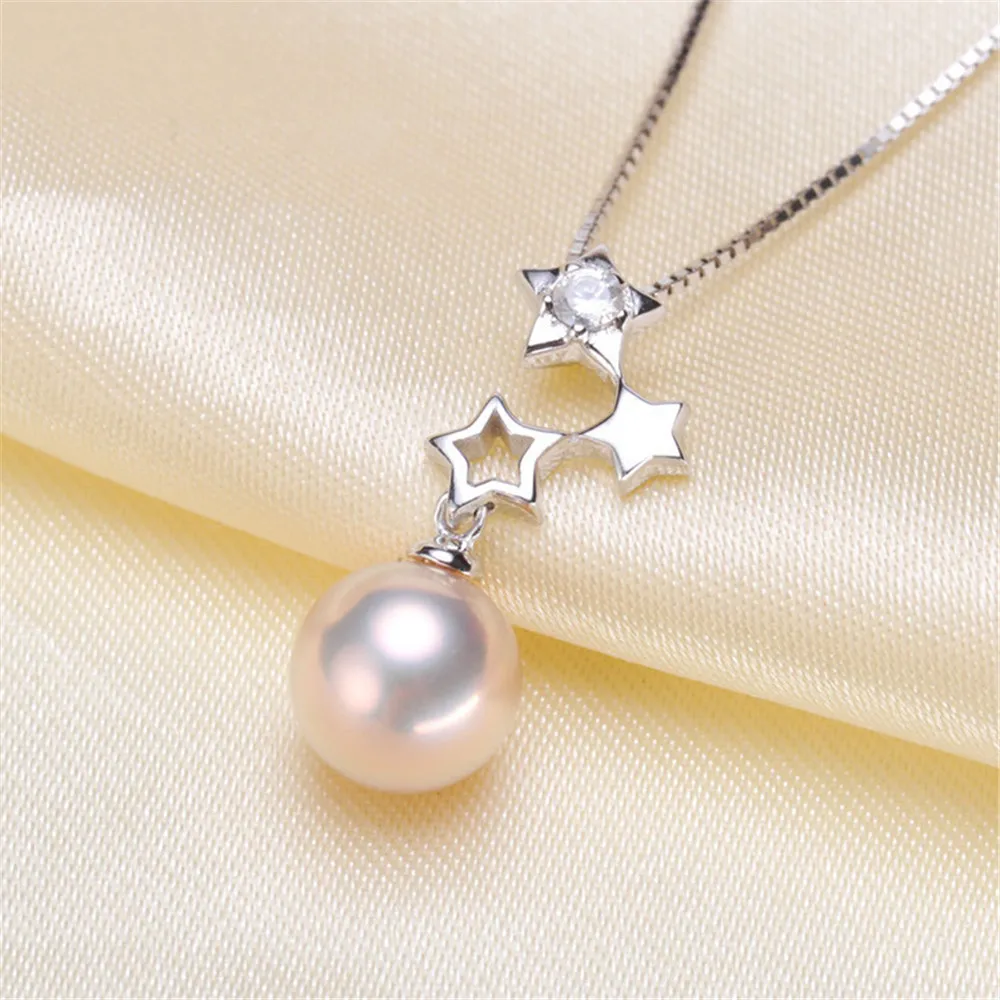 

Factory Wholesale Real Solid S925 Sterling Silver Accessories DIY Jewelry Making Pearl Pendant For Women Charm Gift