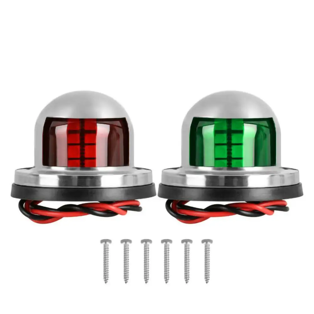1 пара 12V Нержавеющая сталь красный зеленый лук светодиодный навигации
