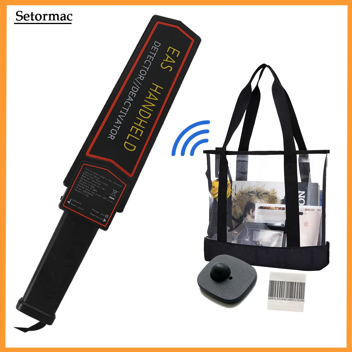 Портативный Деактиватор этикеток RF8.2Mhz EAS + ручной детектор устройство для