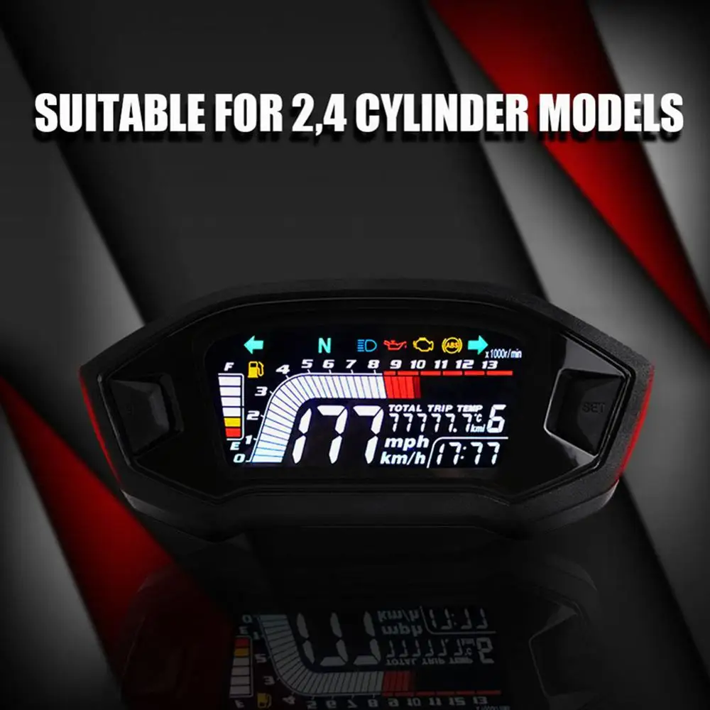 

Motorcycle LCD Speedometer Seven Color Backlight Optional Backlight Digital Odemeter