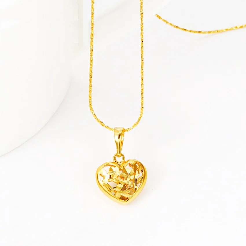 Вьетнамское Золотое модное ретро ожерелье Sarkin 24K в форме сердца для