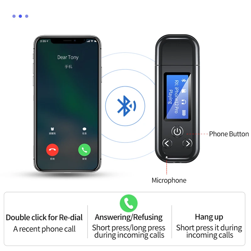 USB Bluetooth 5 0 аудио приемник-передатчик DISOUR с ЖК-дисплеем 3 мм AUX RCA стерео