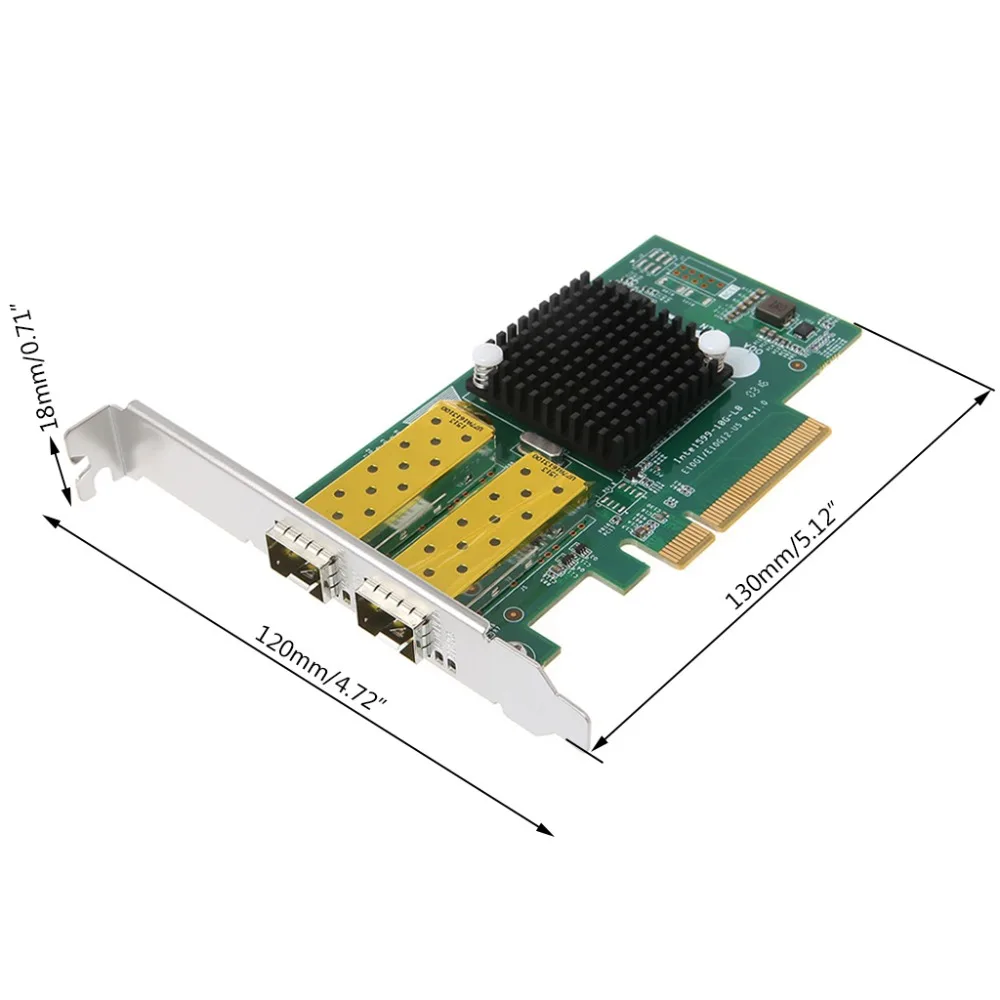 DIEWU Pci Express FCoE Intel 82599 PCIe x8 10-гигабитная Ethernet-сеть оптическая Lan-карта двойной SFP-порт