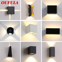 oufula outdoor wall lamp led aluminum waterproof sconces creative decorative for porch staircase corridor living room bedroom