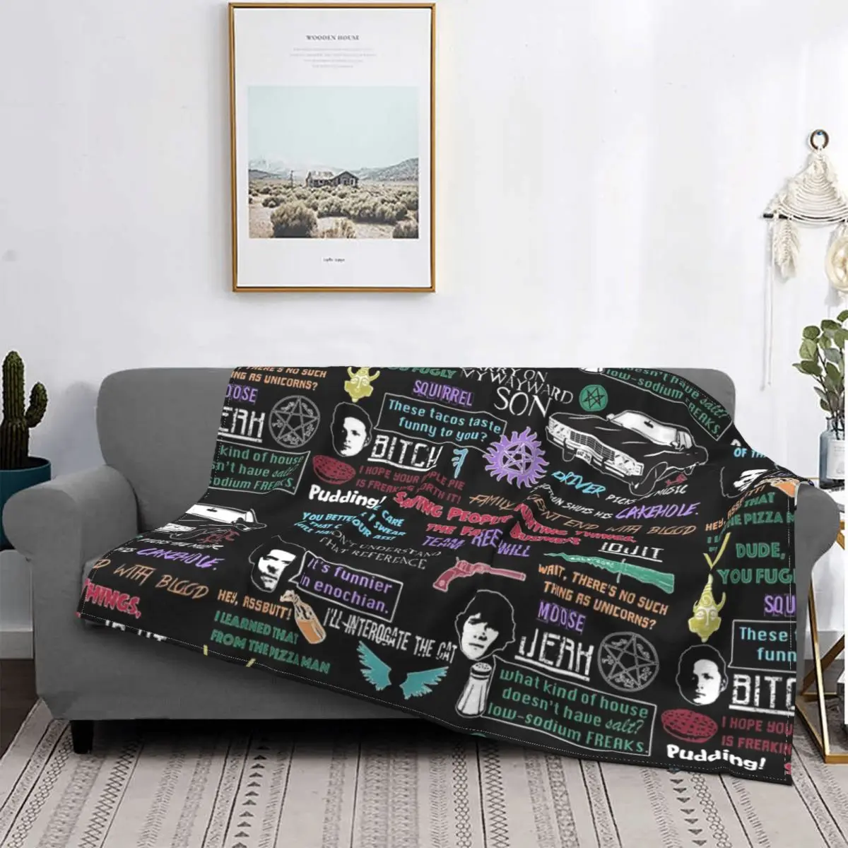 

Manta Supernatural de Collage, para cama colcha, alfombra a cuadros, mantas para sofá, manta con capucha, ropa de cama y fundas