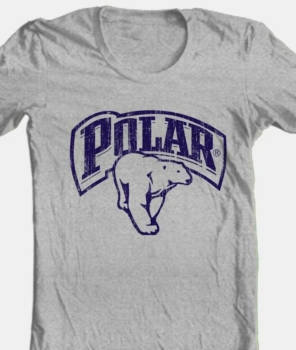 Polar Beer футболка Ретро винтажный стиль потертый принт серый Графический Футболка