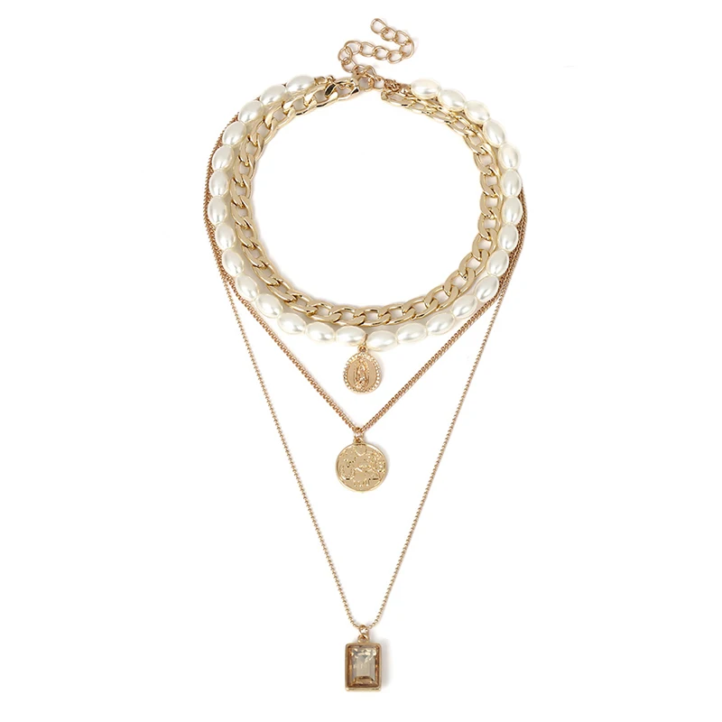 Модные сапоги в панковском стиле многослойный жемчужный чокер ожерелье-воротник