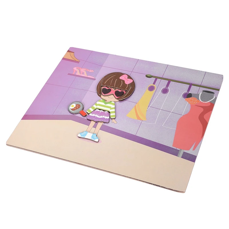 MWZ 2 набор магнитных забавных пазлов для детей деревянная головоломка доска