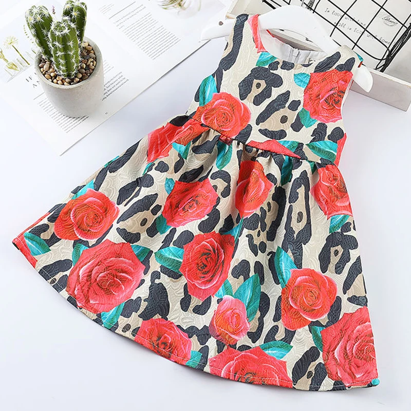 Beenira Girls Clothes 2021 New European And American Style Children Sleeveless Colorful Stripes Dress Design Kids Dresses | Детская