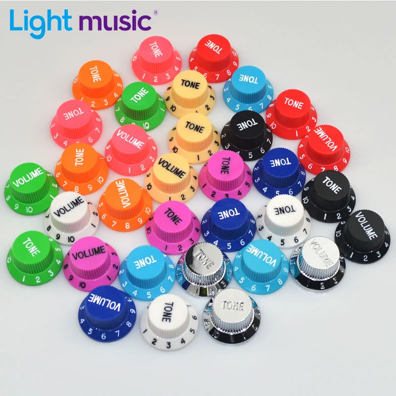 kostenloser versand multi farbe elektrische gitarre speed control knöpfe gitarre topf tasten kappe 2 ton 1 volumen ein set free global shippi