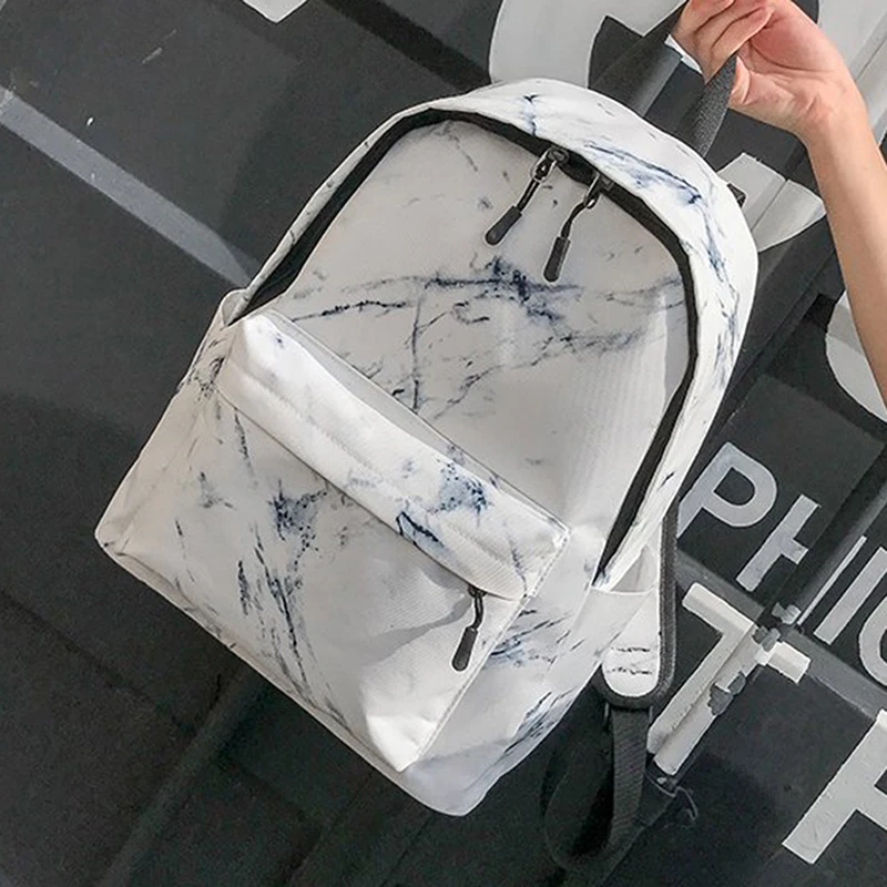 

Women Canvas Backpack For Teenagers Girls Large Capacity Bags Marbling Backpacks Female Rucksack School Bag
