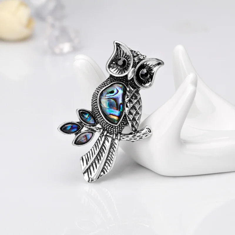 Женская Брошь-корсаж из натурального абалона в виде совы и птицы булавка