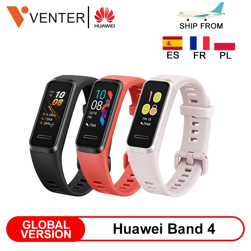 Глобальный смарт браслет Huawei Band 4 цветной AMOLED сенсорный экран 0 95 дюйма