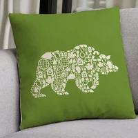 wish new creative animal series cotton and linen comfortable pillow cover office cushions car back cushion throw pillowcase
