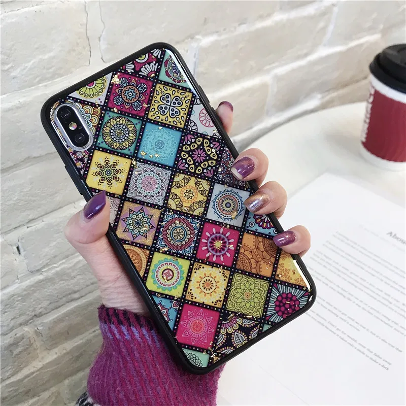 

Creative Lingge Epoxy Glitter Phone Case for iPhone11 12Pro Max mini X XR XS XSMax 8 7 6PluS anti-drop protective back cover