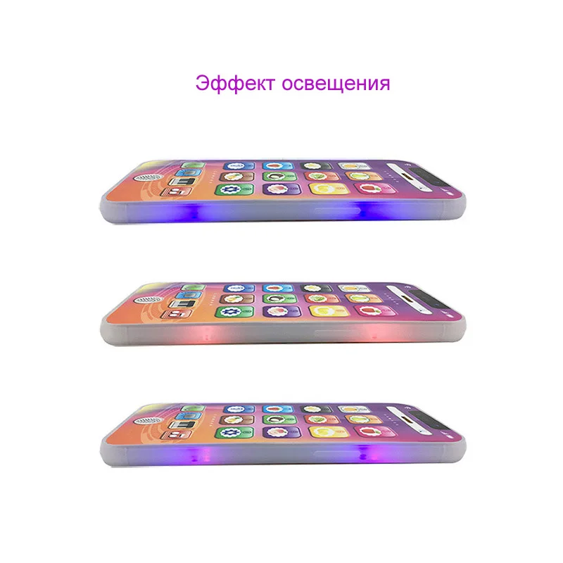 

Kids Electronic Vocal Toys Russian Learning Telephone Charging Simulation Children Educational Cellphone with LED Light Music