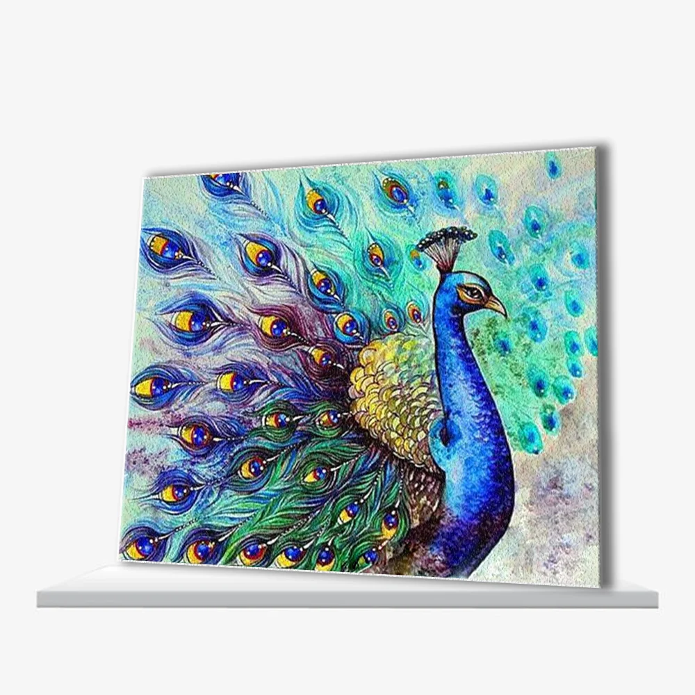 Beautiful Bird Peafowl Paint By Number On Canvas Art Supplies Artist Kit Home Decoration For Living Room Handpainted Unique Gift | Дом и сад