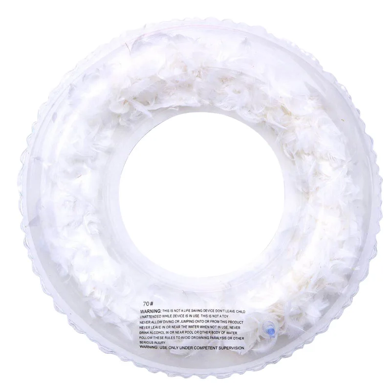 

2020 Newest Design Feathers Inflatable Swimming Ring in Pink White Blue Swim Circle Ins Style Inflatable Float Tube Raft Women