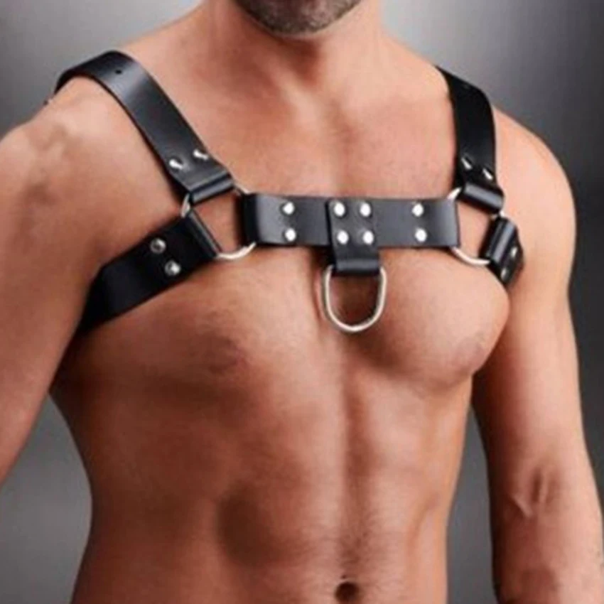 

Pu Leather Harness Men Adjustable Clothing Accessory Male Body Bondage Chest Harness Belts For Men